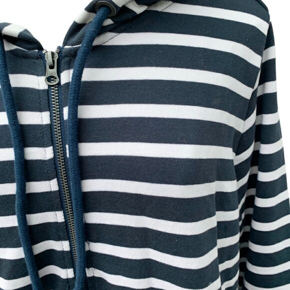 JAG Jeans Edie Zip Up Hoodie Jacket Navy Striped Nautical Women’s XL - Picture 8 of 16